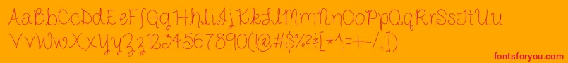 JakeAndAbby Font – Red Fonts on Orange Background