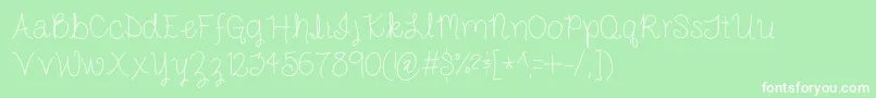 JakeAndAbby Font – White Fonts on Green Background