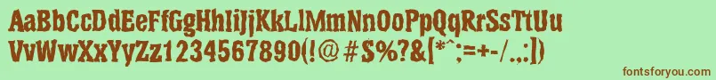 HeliumrandomXboldRegular Font – Brown Fonts on Green Background