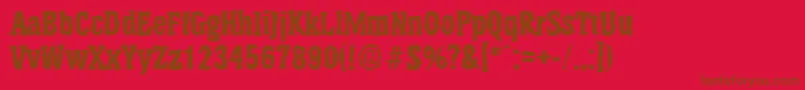 HeliumrandomXboldRegular Font – Brown Fonts on Red Background