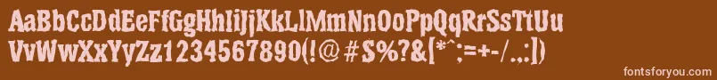 HeliumrandomXboldRegular Font – Pink Fonts on Brown Background