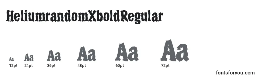 Размеры шрифта HeliumrandomXboldRegular