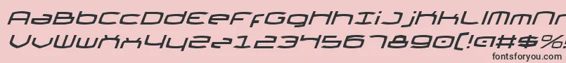 Czcionka ThundergodIiItalic – czarne czcionki na różowym tle