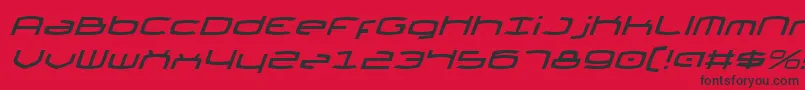 Czcionka ThundergodIiItalic – czarne czcionki na czerwonym tle