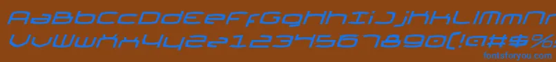 Шрифт ThundergodIiItalic – синие шрифты на коричневом фоне