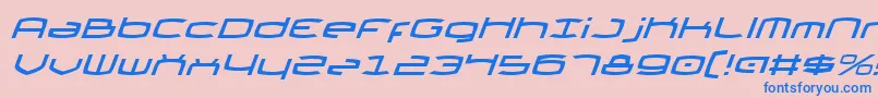 ThundergodIiItalic Font – Blue Fonts on Pink Background