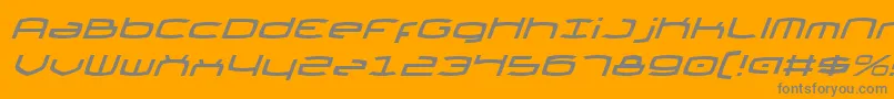 ThundergodIiItalic-fontti – harmaat kirjasimet oranssilla taustalla