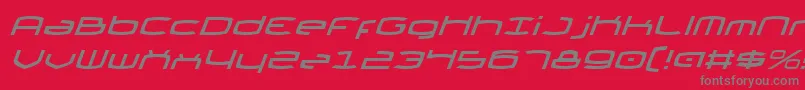 フォントThundergodIiItalic – 赤い背景に灰色の文字