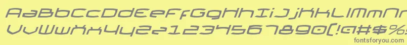 Lisätietoja ThundergodIiItalic-fontista ThundergodIiItalic-fontti – harmaat kirjasimet keltaisella taustalla
