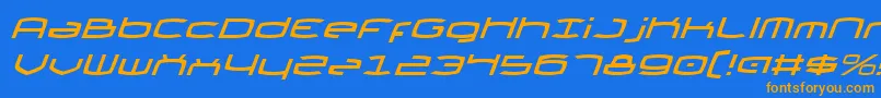ThundergodIiItalic Font – Orange Fonts on Blue Background