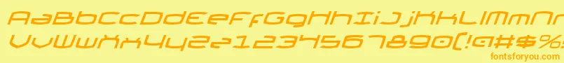ThundergodIiItalic Font – Orange Fonts on Yellow Background