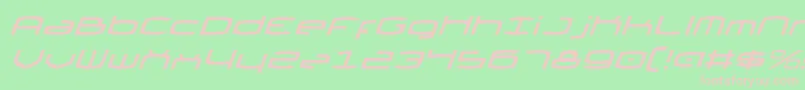ThundergodIiItalic Font – Pink Fonts on Green Background