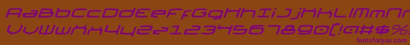 ThundergodIiItalic Font – Purple Fonts on Brown Background