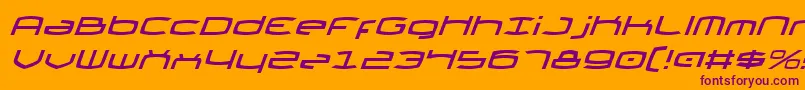 ThundergodIiItalic Font – Purple Fonts on Orange Background