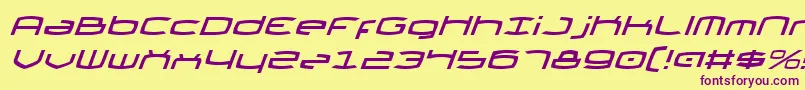ThundergodIiItalic Font – Purple Fonts on Yellow Background