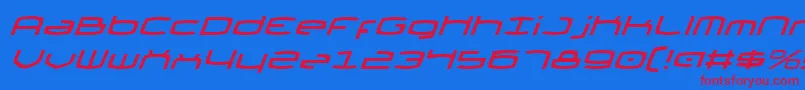 ThundergodIiItalic Font – Red Fonts on Blue Background