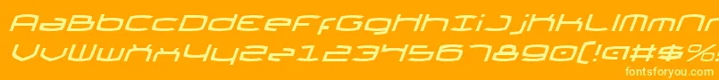 Шрифт ThundergodIiItalic – жёлтые шрифты на оранжевом фоне