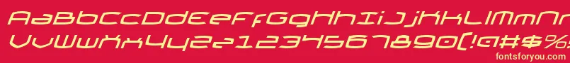 ThundergodIiItalic-fontti – keltaiset fontit punaisella taustalla