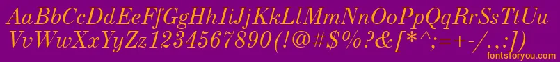 NewStandardOldItalic Font – Orange Fonts on Purple Background