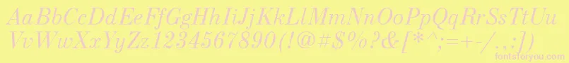 NewStandardOldItalic Font – Pink Fonts on Yellow Background