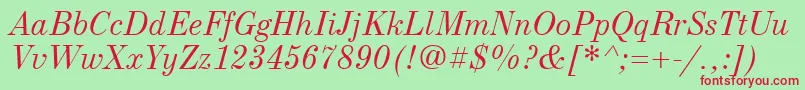 NewStandardOldItalic Font – Red Fonts on Green Background