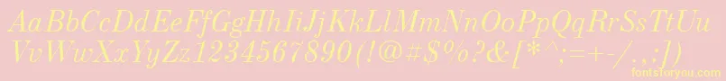 NewStandardOldItalic Font – Yellow Fonts on Pink Background