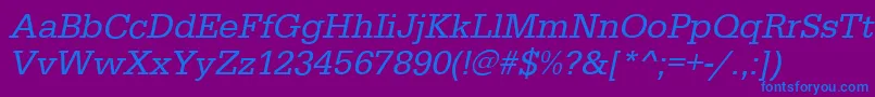 EgyptiennestdItalic Font – Blue Fonts on Purple Background