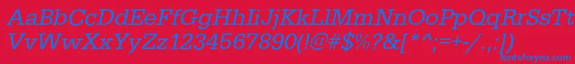 EgyptiennestdItalic Font – Blue Fonts on Red Background