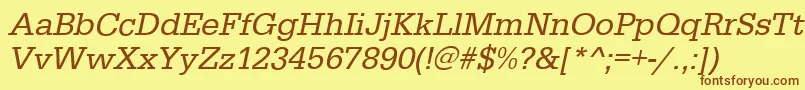 EgyptiennestdItalic Font – Brown Fonts on Yellow Background