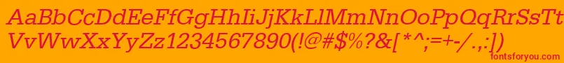 フォントEgyptiennestdItalic – オレンジの背景に赤い文字