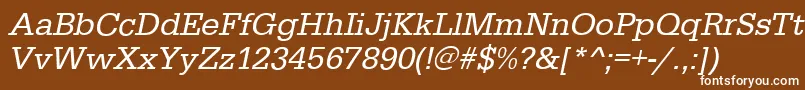 EgyptiennestdItalic Font – White Fonts on Brown Background