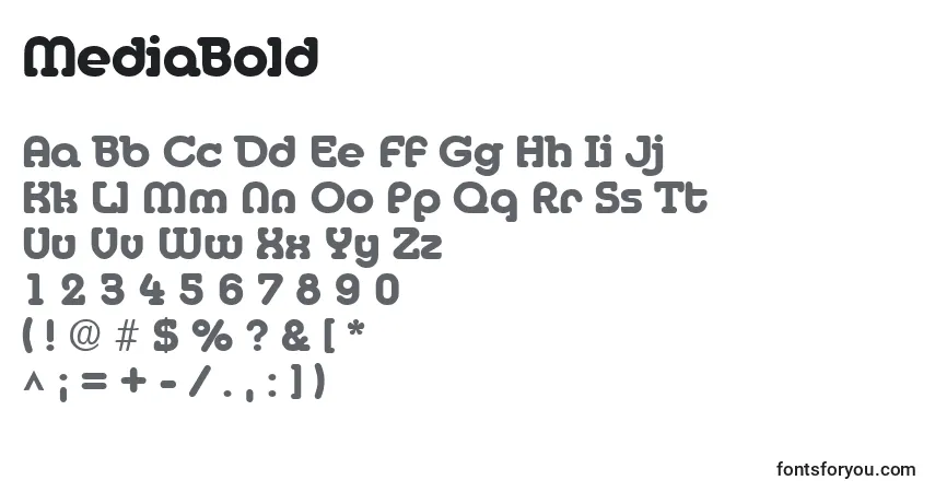 Schriftart MediaBold – Alphabet, Zahlen, spezielle Symbole