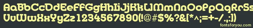 フォントMediaBold – 黒い背景に黄色の文字