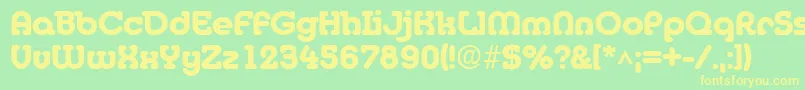 フォントMediaBold – 黄色の文字が緑の背景にあります