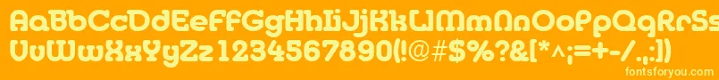 MediaBold Font – Yellow Fonts on Orange Background