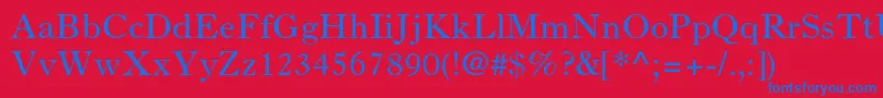Oldstyle7std Font – Blue Fonts on Red Background