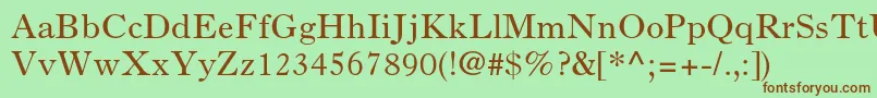 Oldstyle7std-fontti – ruskeat fontit vihreällä taustalla