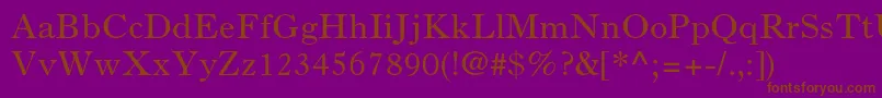 Oldstyle7std-Schriftart – Braune Schriften auf violettem Hintergrund
