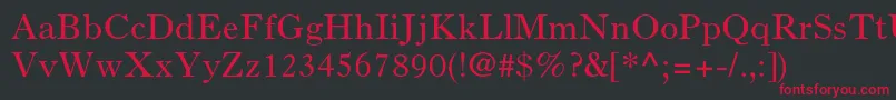 Oldstyle7std Font – Red Fonts on Black Background
