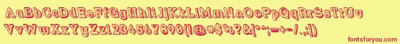 Strslfor Font – Red Fonts on Yellow Background