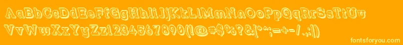 Fonte Strslfor – fontes amarelas em um fundo laranja