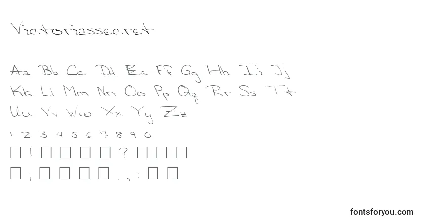 Czcionka Victoriassecret – alfabet, cyfry, specjalne znaki