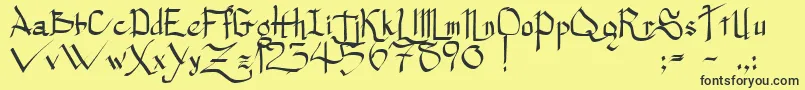 Princesssw Font – Black Fonts on Yellow Background