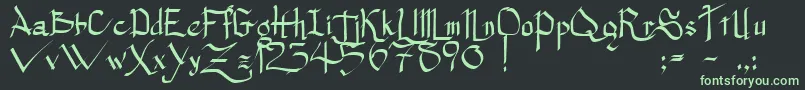 Princesssw Font – Green Fonts on Black Background