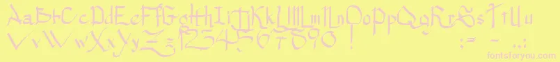 Princesssw Font – Pink Fonts on Yellow Background