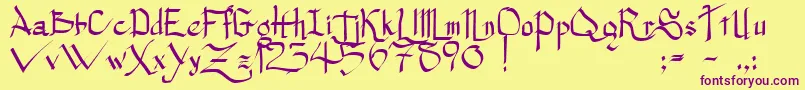 Princesssw Font – Purple Fonts on Yellow Background