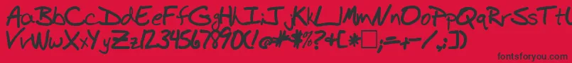 Budhand2 Font – Black Fonts on Red Background