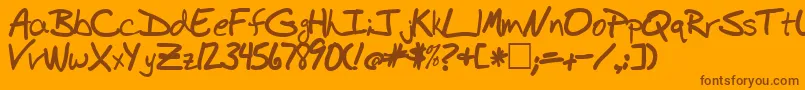 Czcionka Budhand2 – brązowe czcionki na pomarańczowym tle