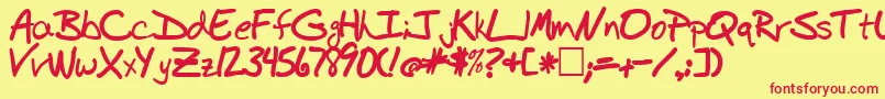 Budhand2 Font – Red Fonts on Yellow Background