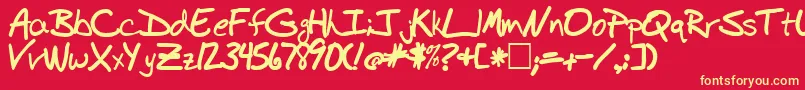 フォントBudhand2 – 黄色の文字、赤い背景